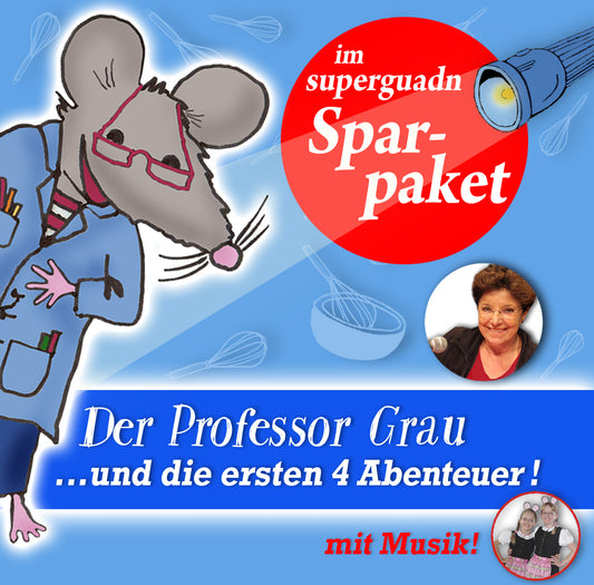 Unser Sparpaket! Die ersten vier Abenteuer vom Professor Grau + Prof.-Grau-Lied zum Mitsingen